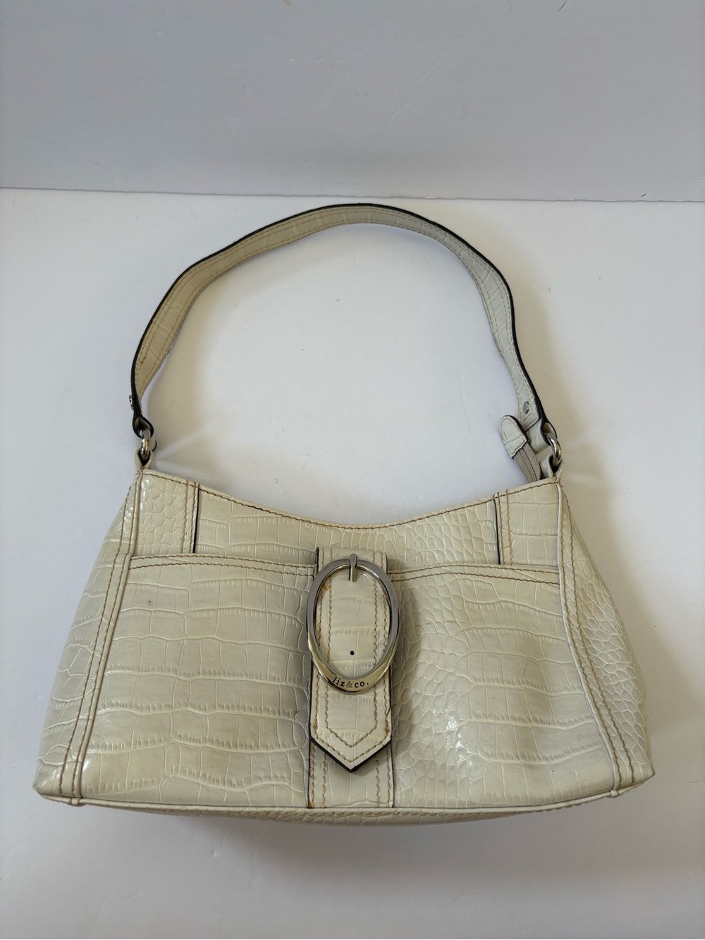 Liz&Co Y2K Faux Patent Leather Bag Satchel Purse Baddie Academia Career White